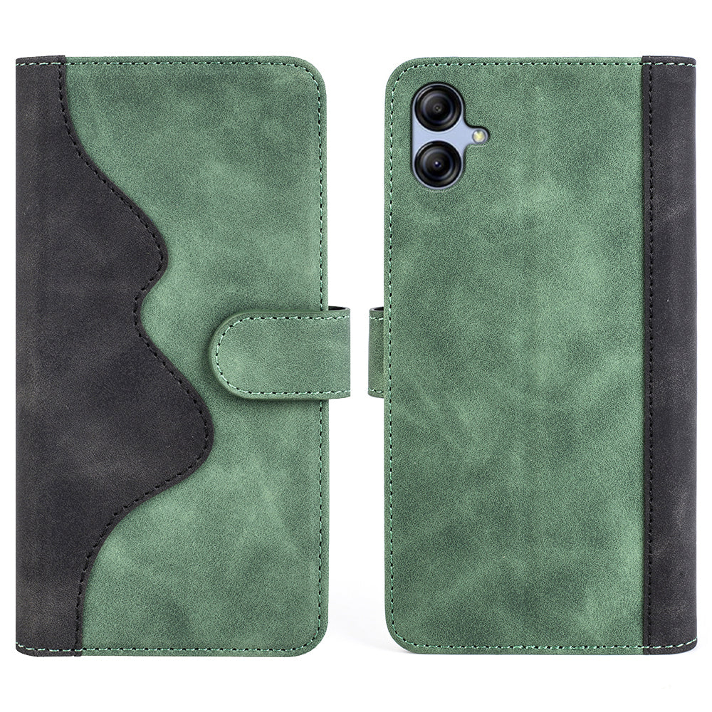 Mobile Phone Cover for Samsung Galaxy A04e 4G F04 4G M04 4G PU Leather Magnetic Clasp Bi-color Design Stand Wallet Cell Phone Case Mobile Phone Cover for Samsung Galaxy A04e 4G F04 4G M04 4G PU Leather Magnetic Clasp Bi-color Design Stand Wallet Cell Phone Case
